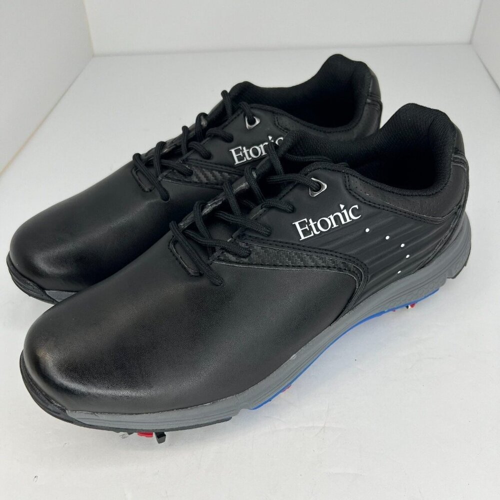 Etonic Mens EG500BKB Black Stabilize 2.0 Waterproof Cleats Size 10D Golf Shoes
